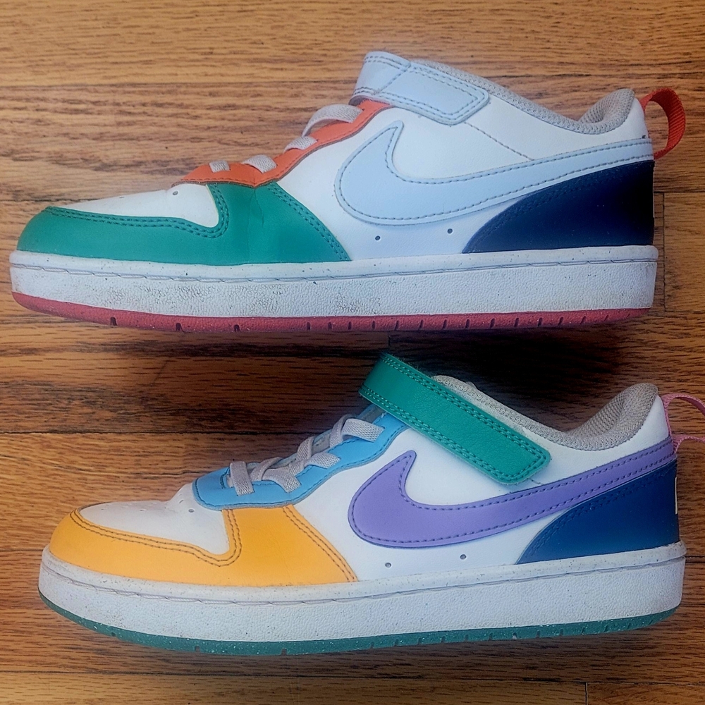 Kids Low-Top Sneakers in White with Multicolor Panels